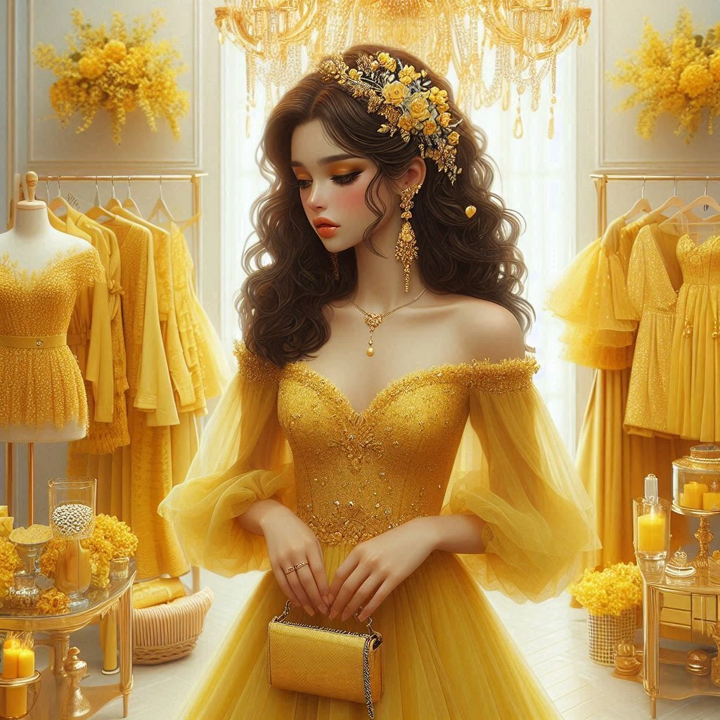  Captions for Yellow Dresses with Accessories