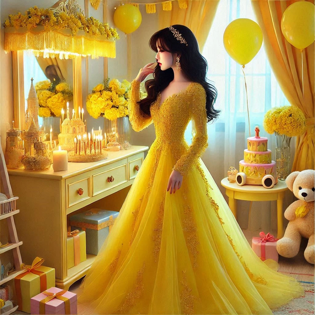  Yellow Dress Captions for Birthday 