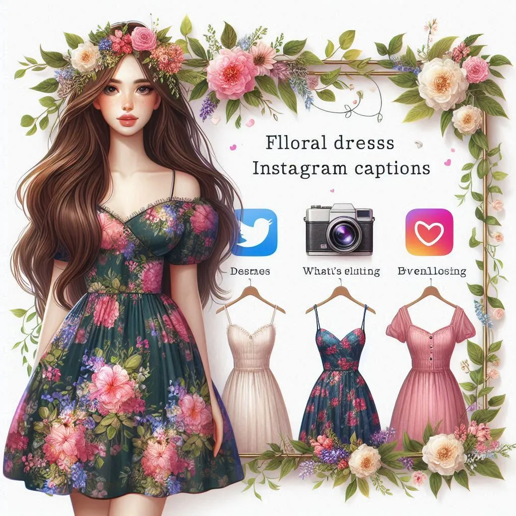 Bohemian Floral Dress Captions