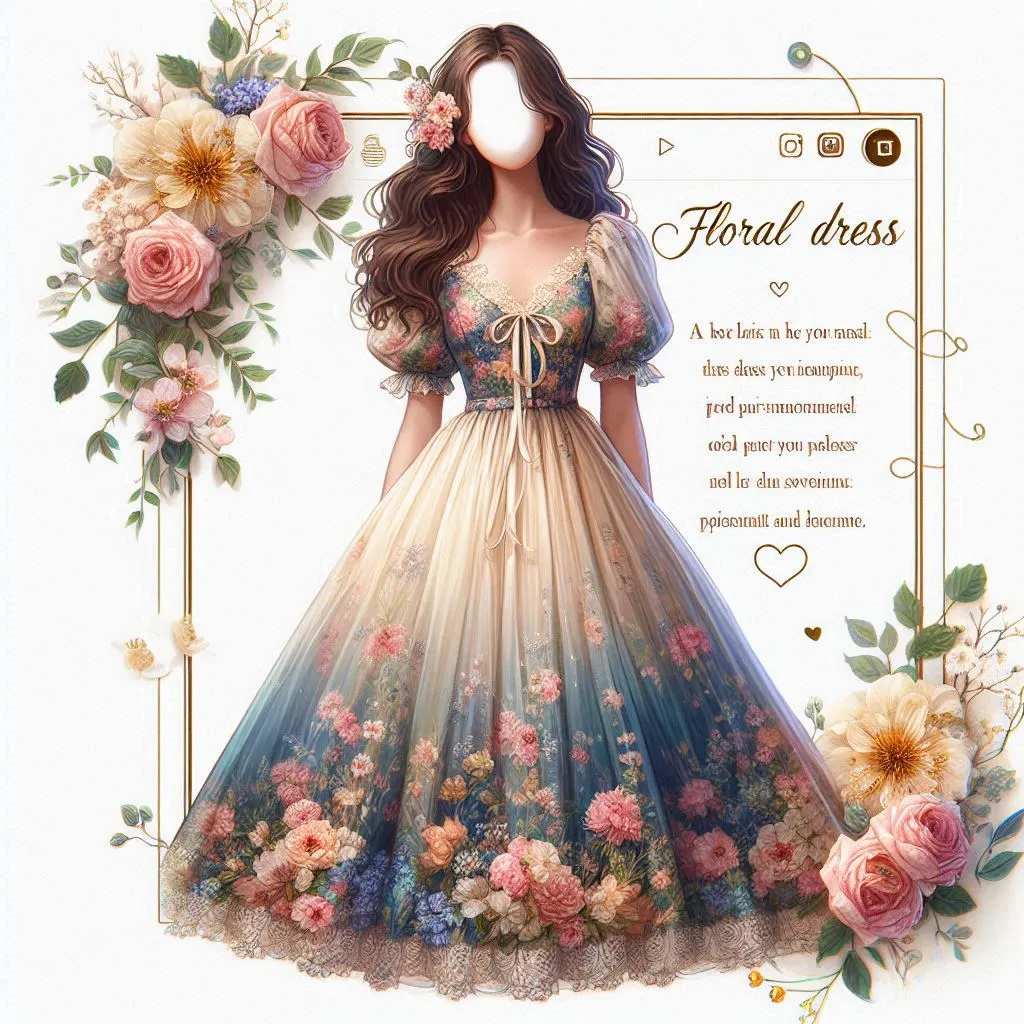 Romantic & Dreamy Floral Dress Captions