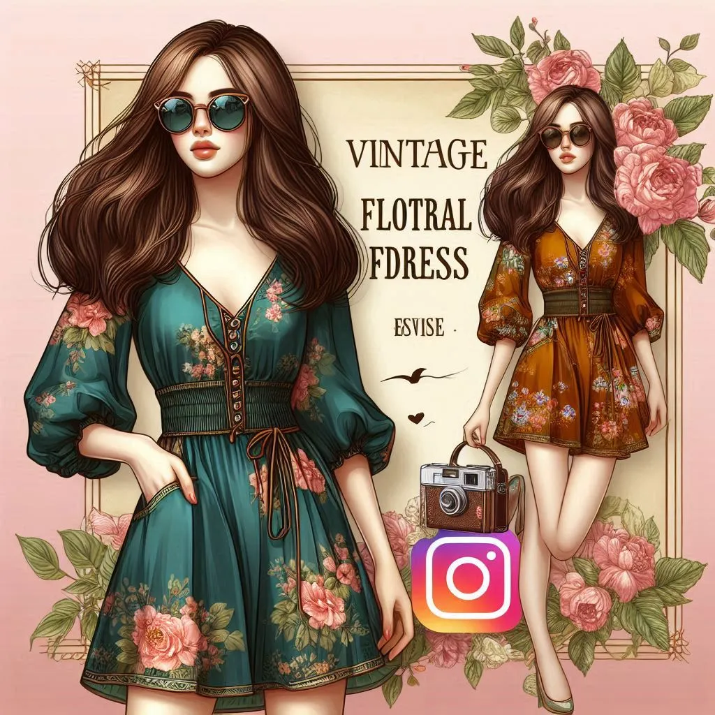 Vintage Floral Fashion Captions