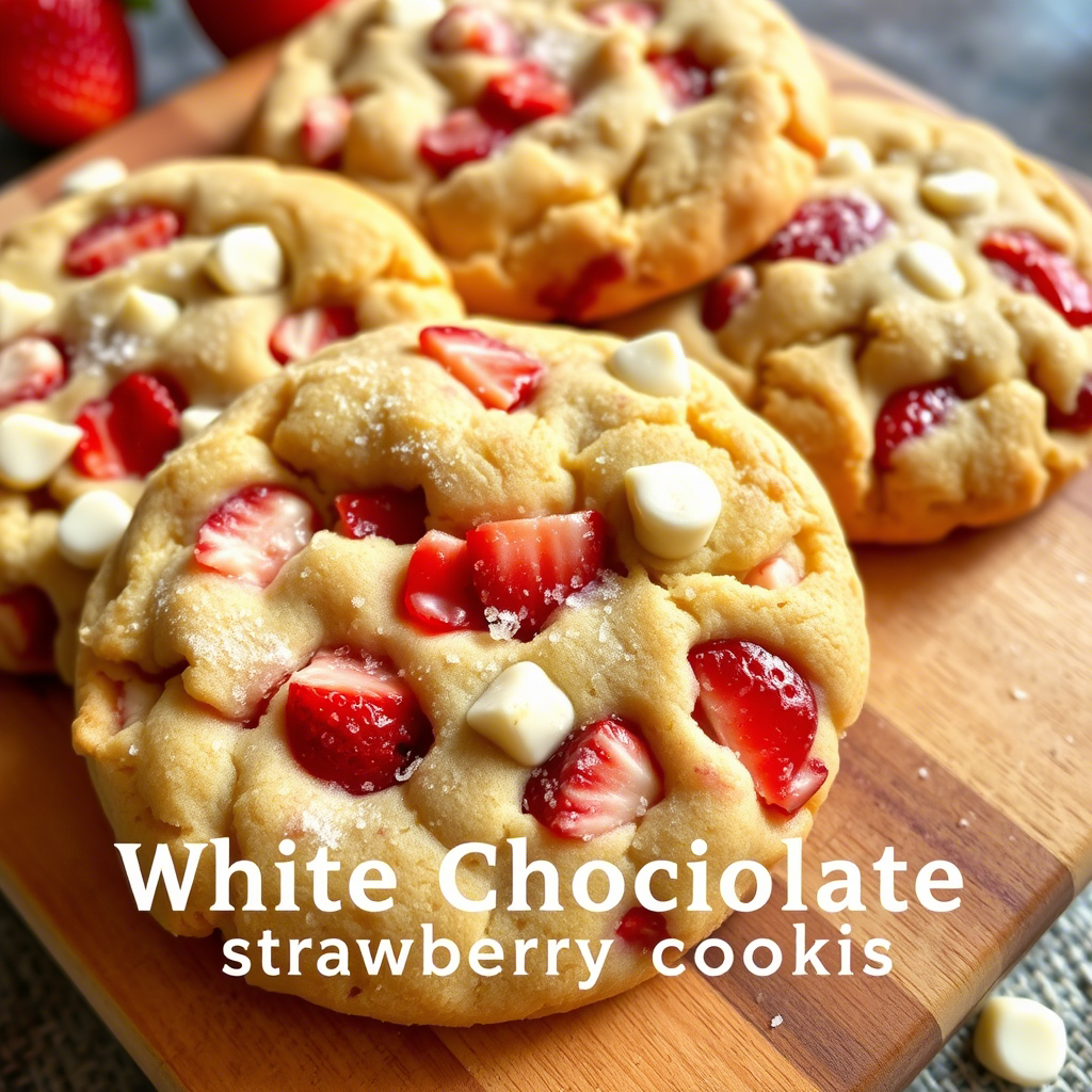 White Chocolate Strawberry Cookies Recipe